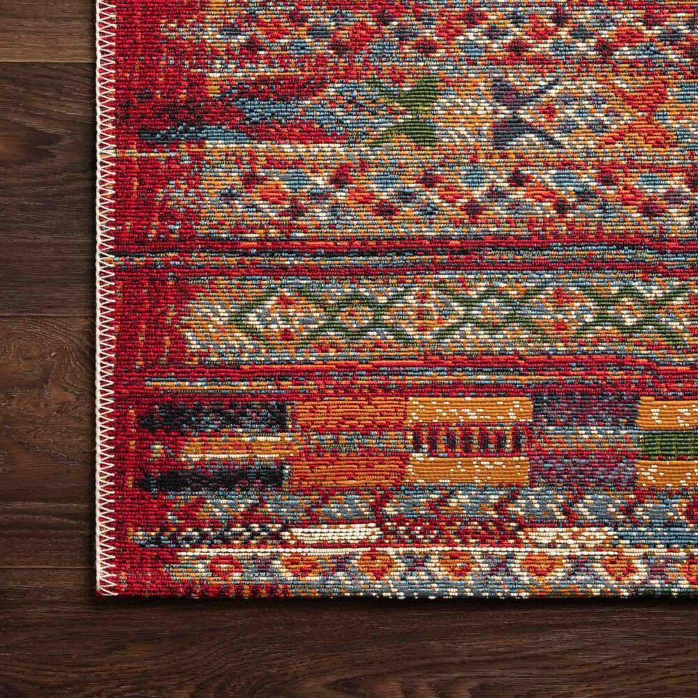 Loloi Mika 6&#39;7&quot; x 9&#39;4&quot; Red and Multicolor Area Performance Rug, , large