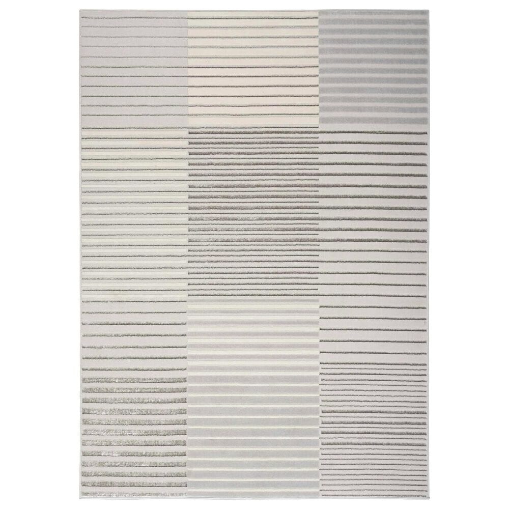 Nourison Brushstrokes 2"2" x 7"6" Silver and Grey Runner, , large