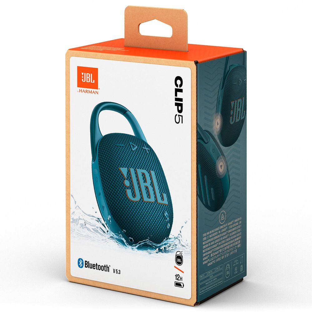 JBL Clip 5 Portable Waterproof Bluetooth Speaker in Blue, , large