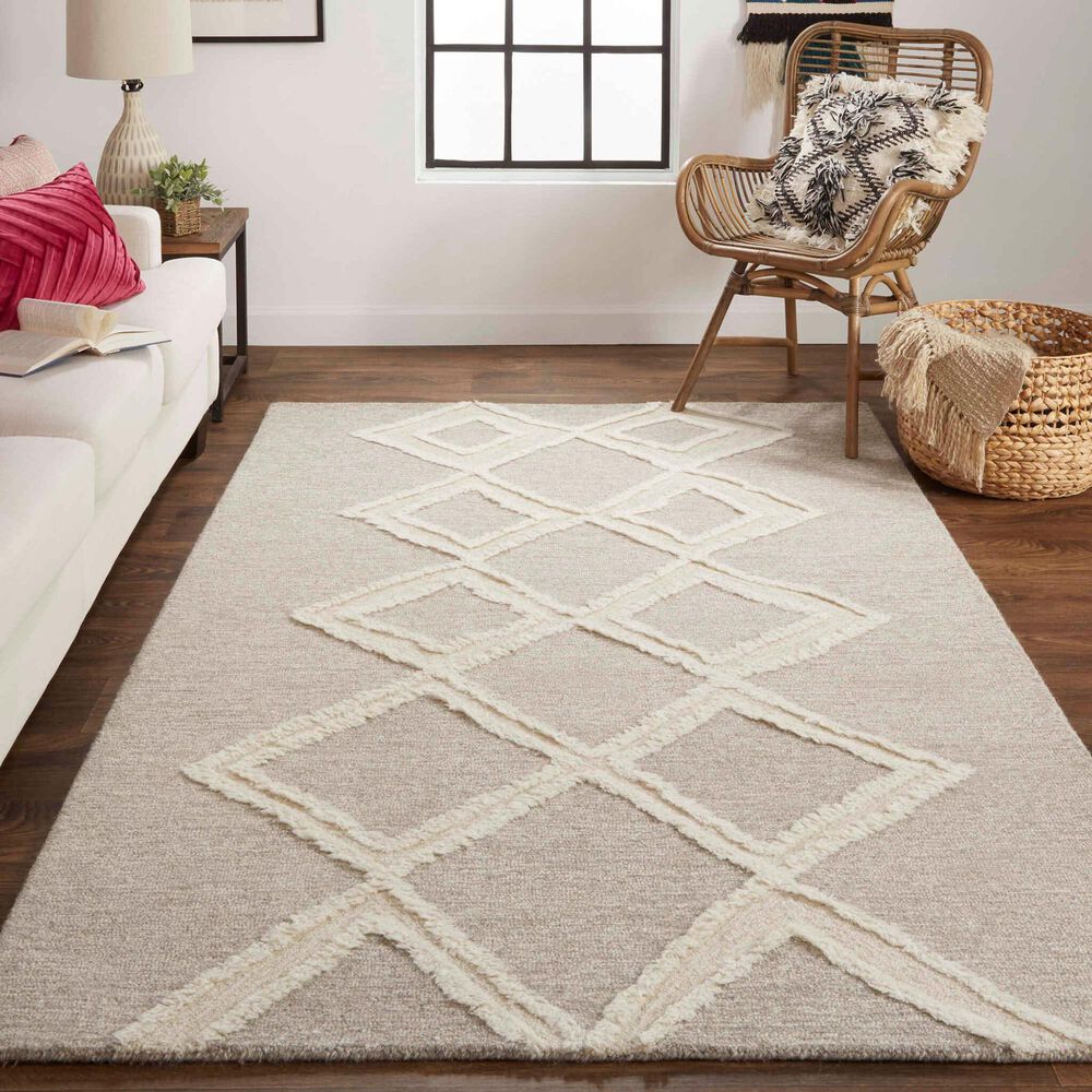 Feizy Anica 4&#39; x 6&#39; Brown Area Rug, , large
