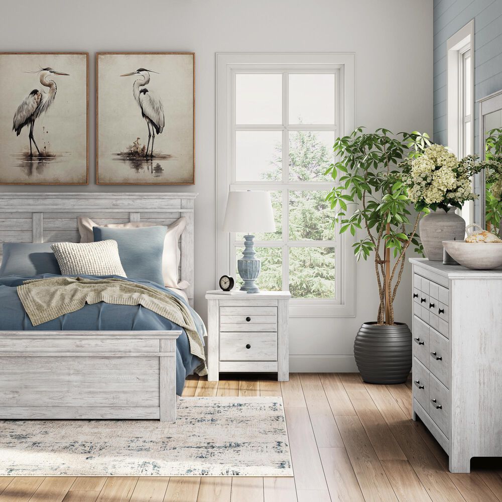 Ashley Makidern Queen Panel Bed in Whitewash, , large