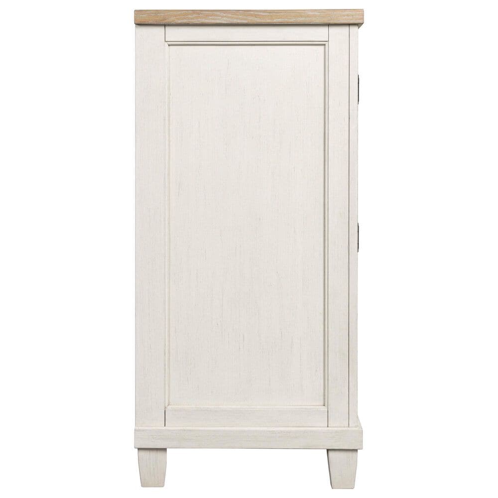 Ashley Shaybrock 5-Drawer Dresser and Mirror in Antique White and Brown, , large