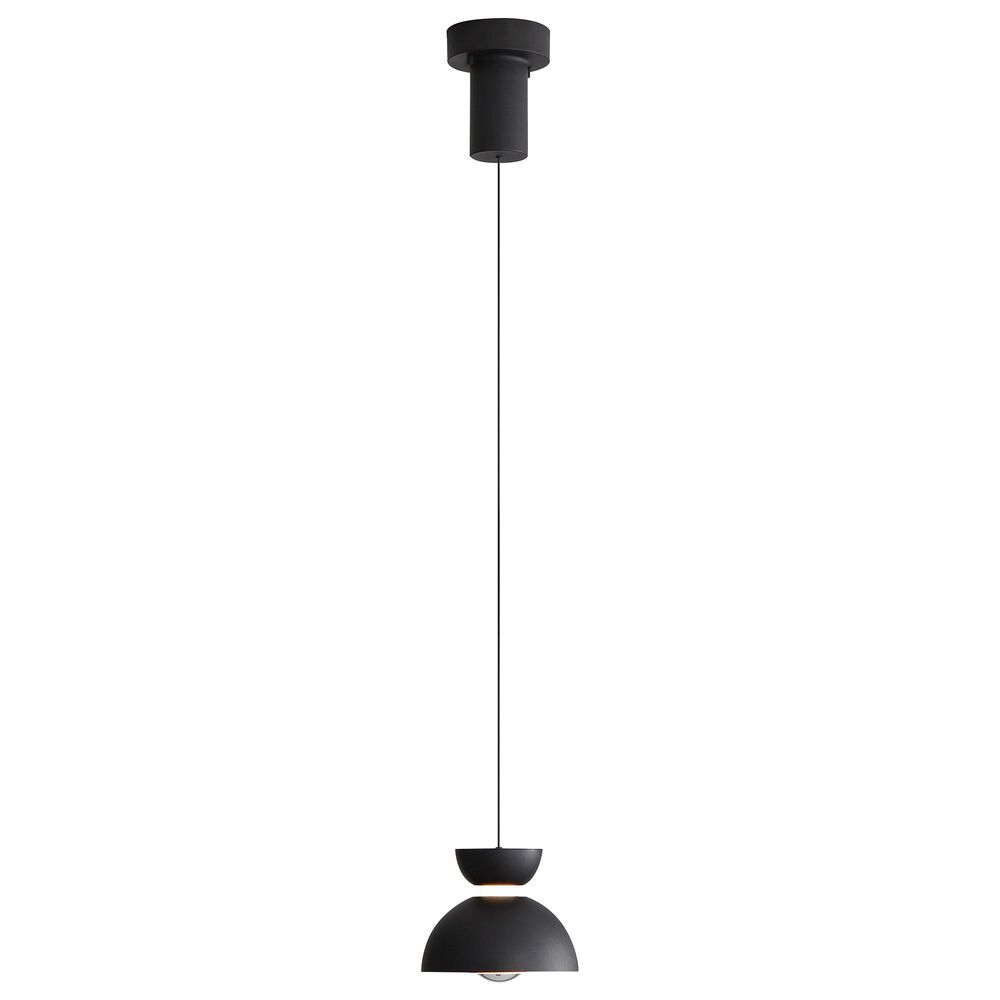 Golden Lighting Vintra LED 1-Light Pendant in Sand Black with Chrome, , large