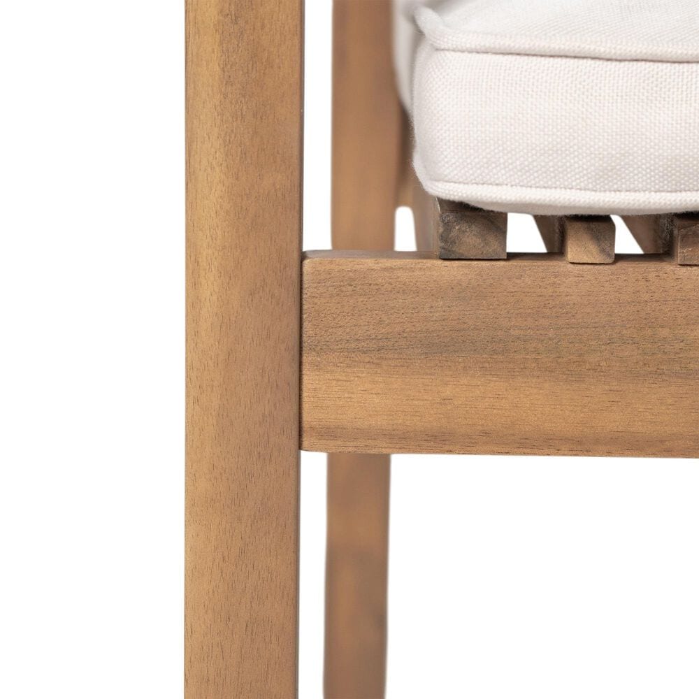 Hearth and Haven Outdoor Dining Chair with Brown Frame in Beige (Set of 2), , large
