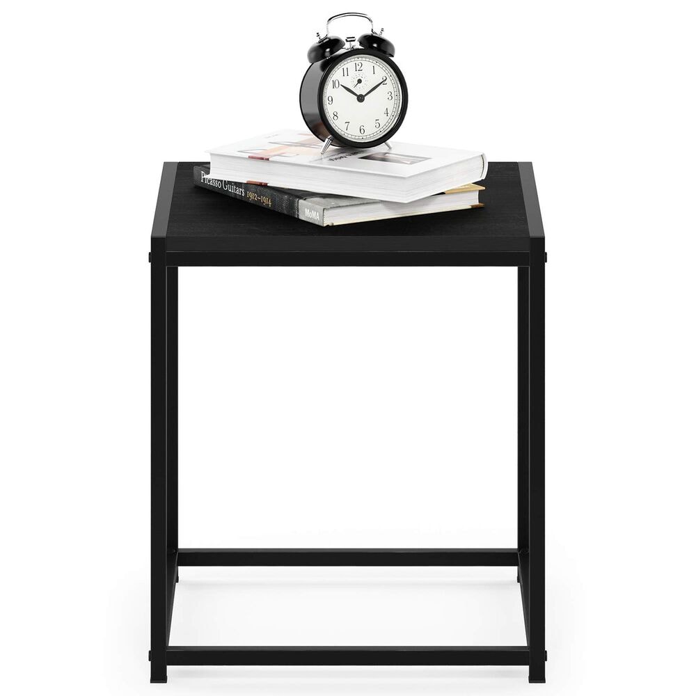 HOMLUX 1-Tier End Table in Americano and Black, , large