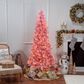The Gerson Company 7.5" Pre-Lit Tuscany Tinsel Christmas Tree in Pink, , large