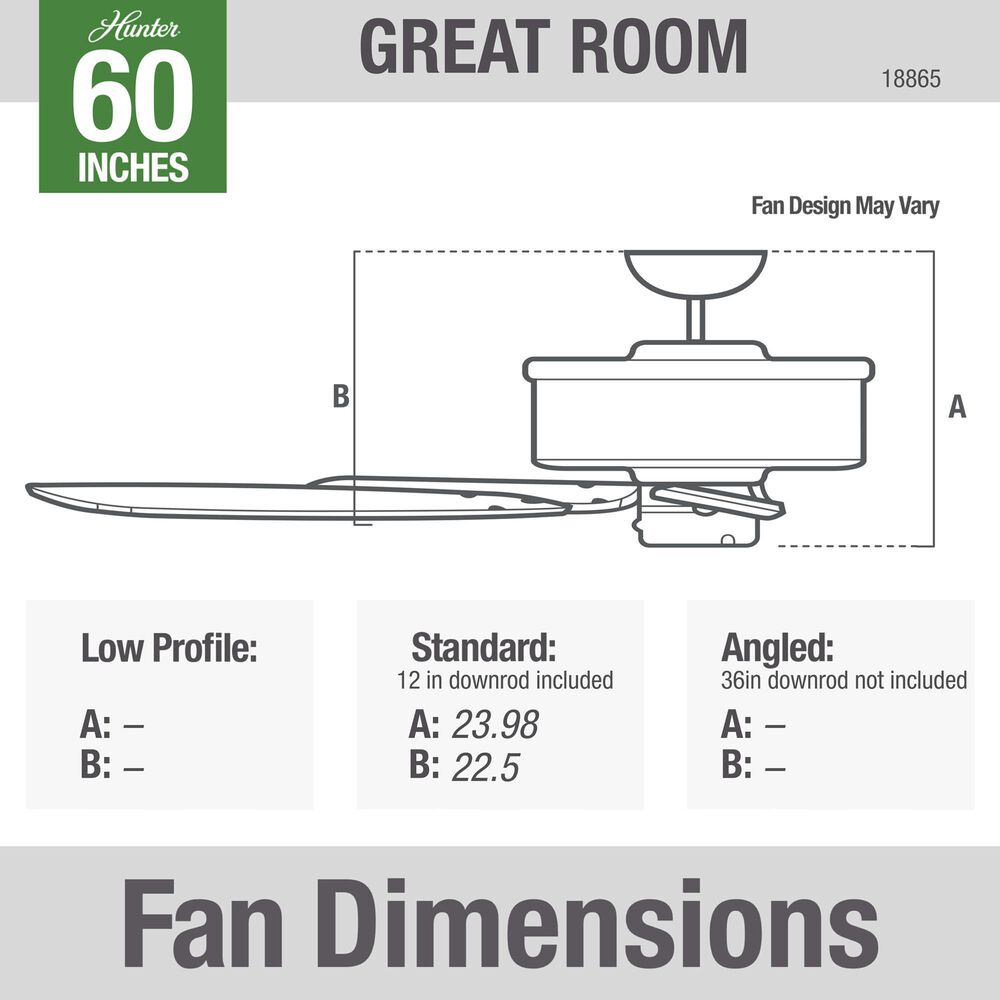 Hunter 1886 Limited Edition 60&quot; Ceiling Fan in Midas Black, , large