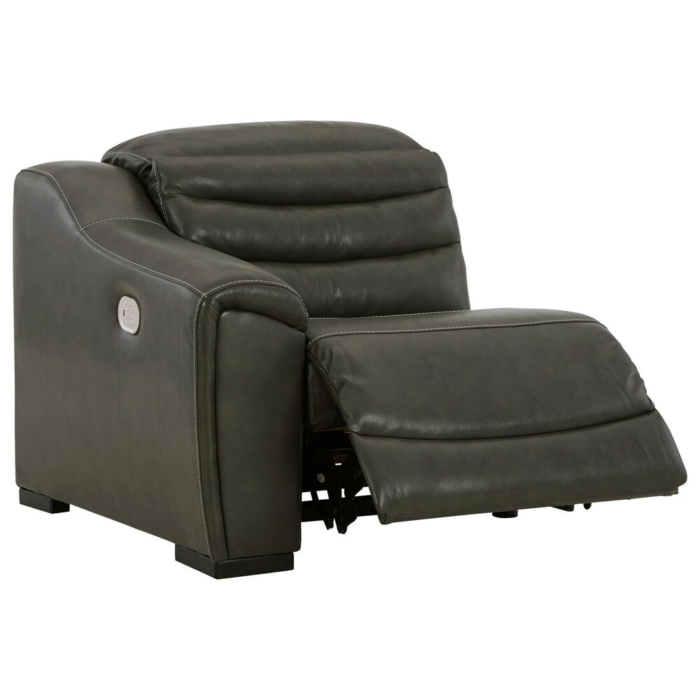 Ashley Center Line 2-Piece Power Symmetrical Reclining Sectional Loveseat in Dark Gray, , large