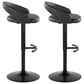 LumiSource Grotto Adjustable Bar Stool with Black Faux Leather Upholstery in Black (Set of 2), , large