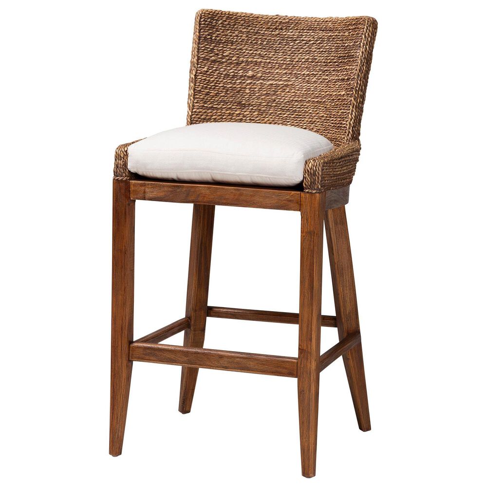 Baxton Studio Ridley Bar Stool in Brown Wash, , large