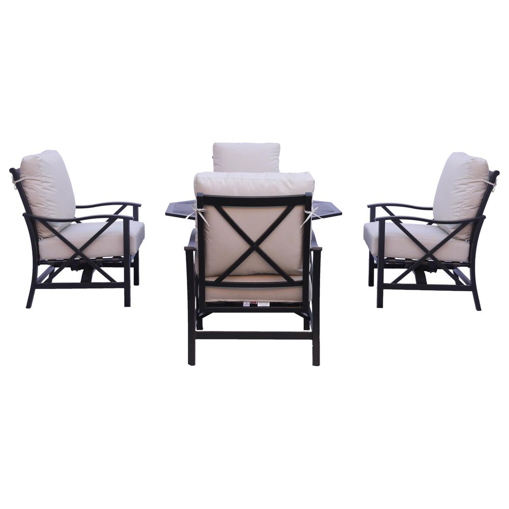 GatherCraft Denison 5-Piece Octagon Firepit Chat Set in Splendor Wheat, , large