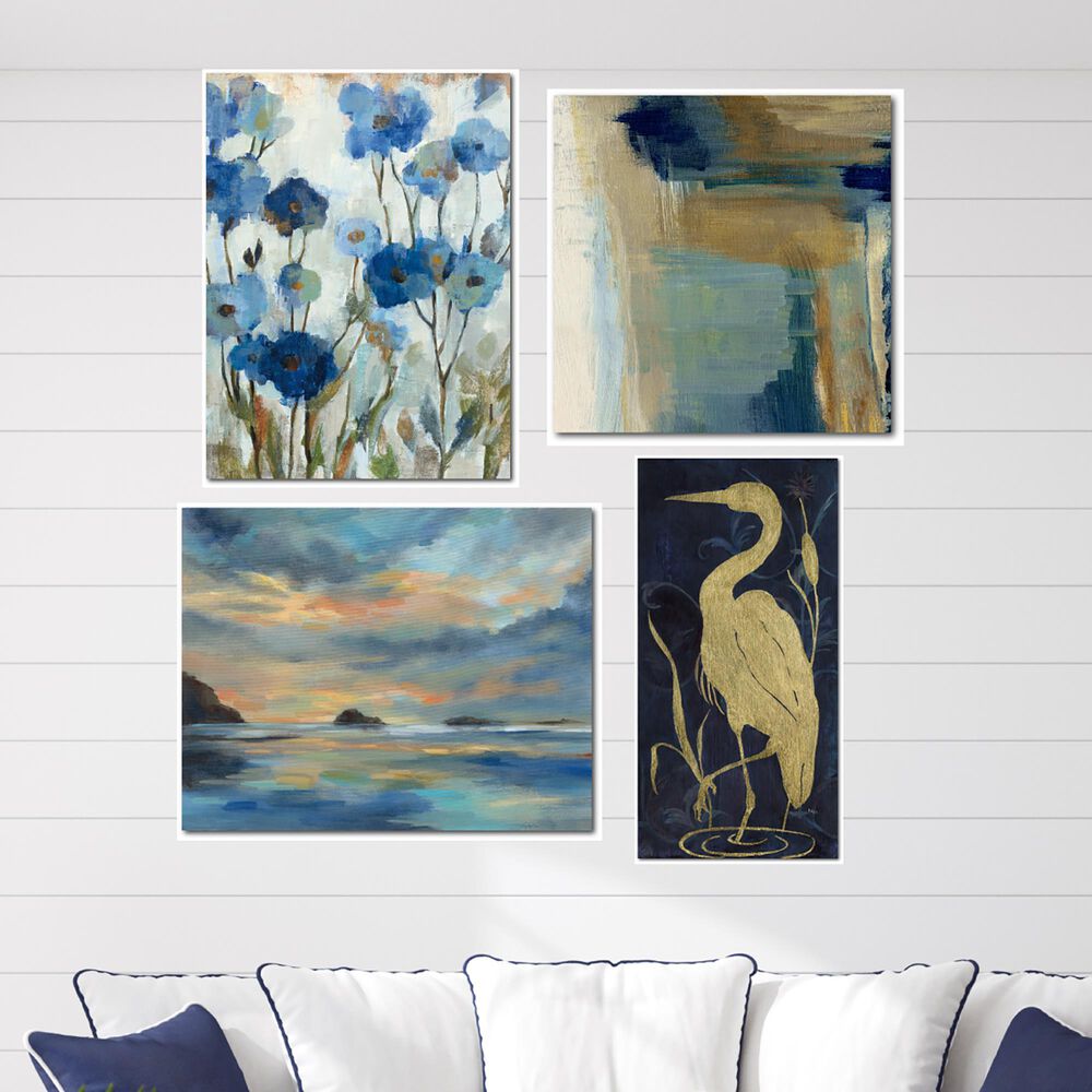 Courtside Market Blue & Gold 4 Piece 4-Piece Canvas Set, , large