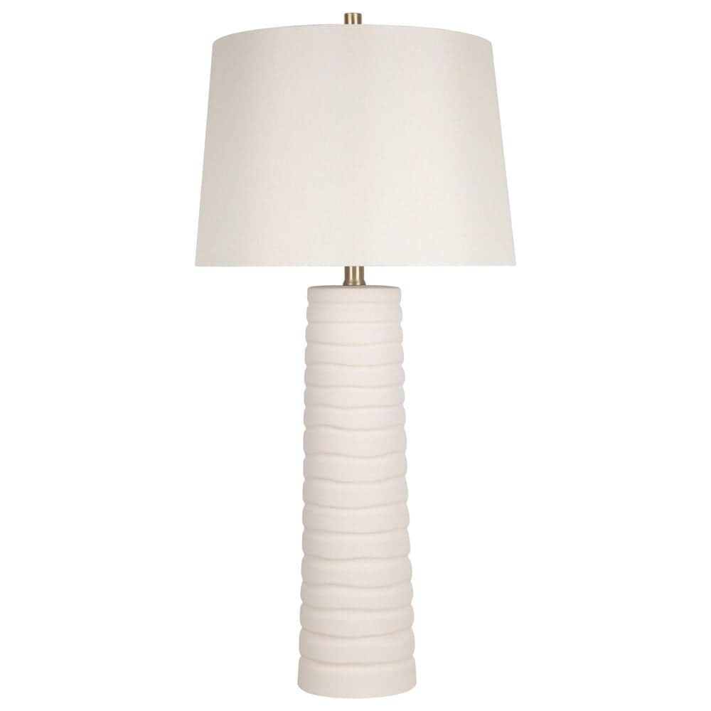 Classy Art Wholesalers Calming Flow Ceramic Table Lamp in White, , large