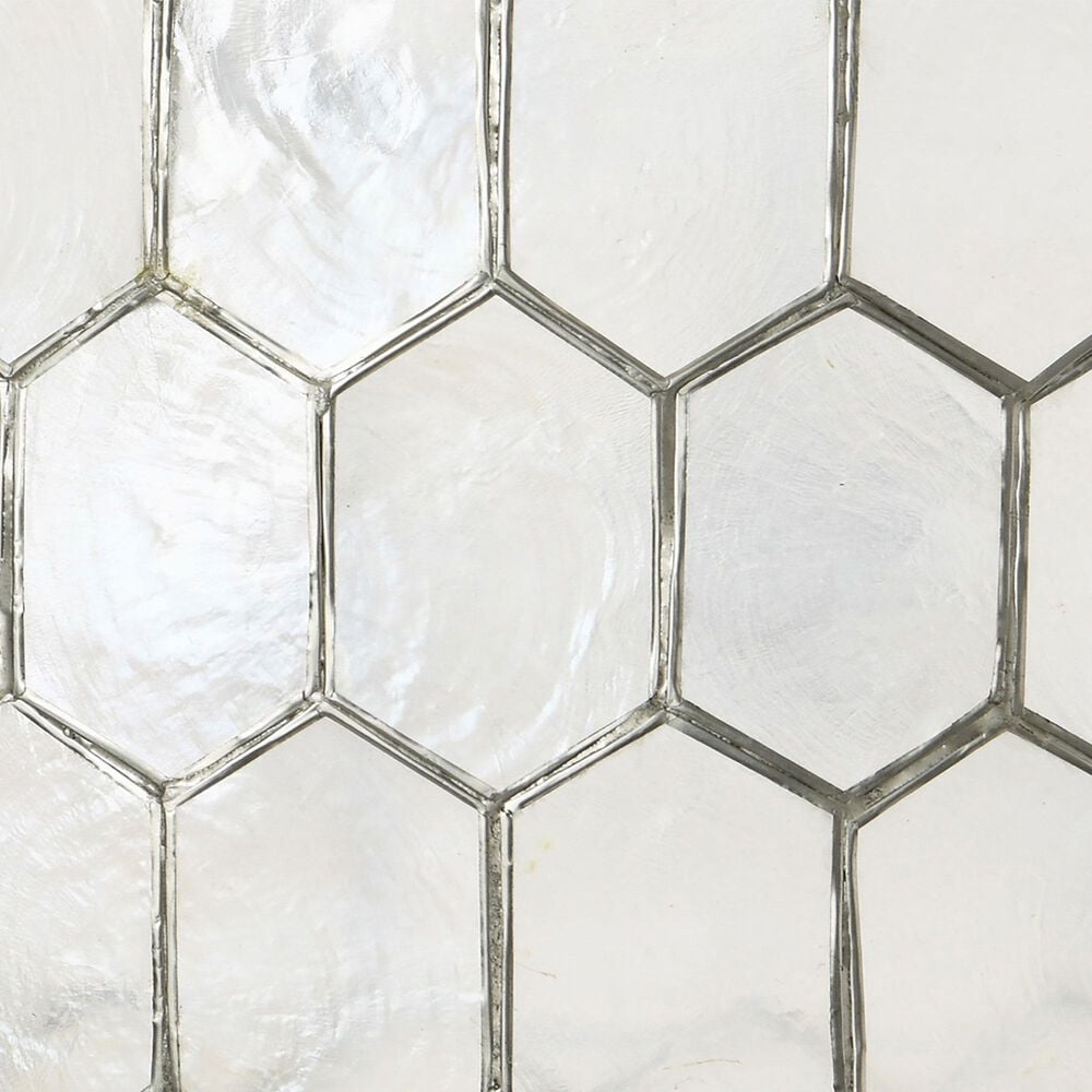 Creative Coop Carlisle 2-Tier Honeycomb Chandelier with Matte Silver Shade, , large