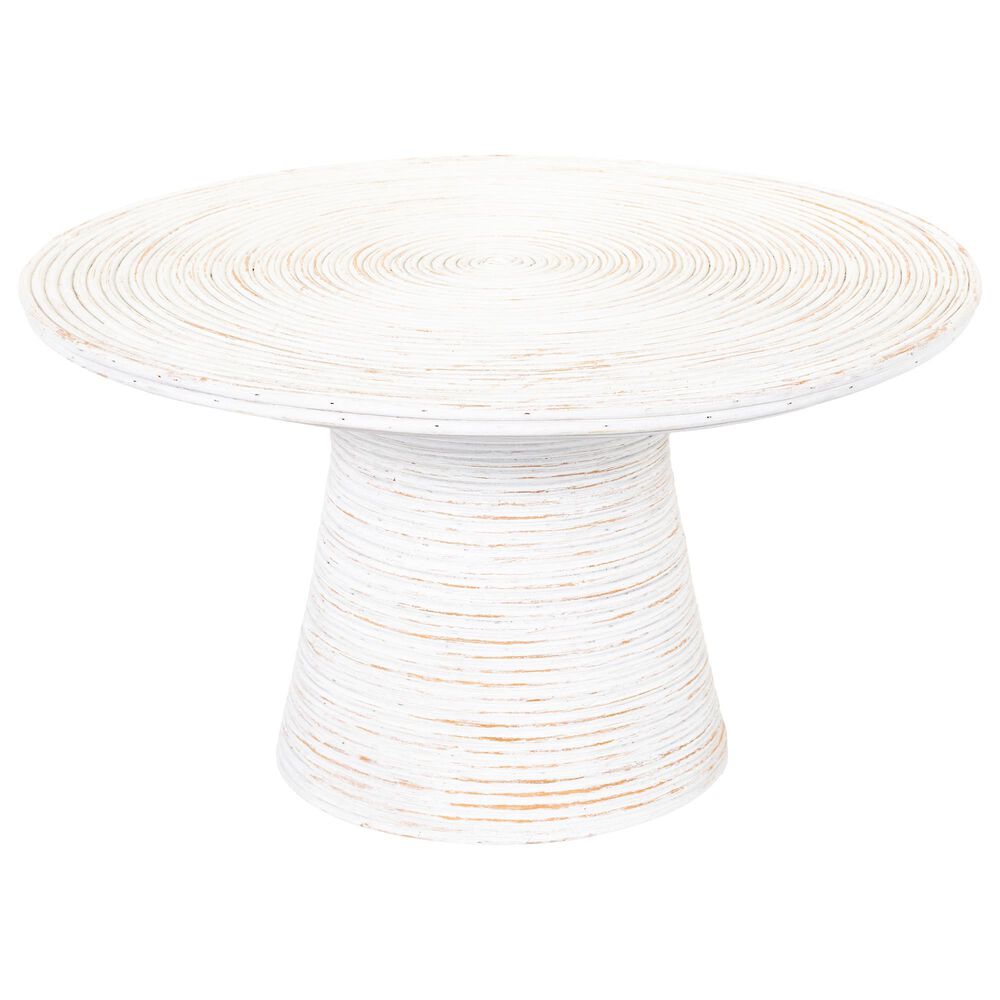 Surya Inc Balinese Coffee Table in White Rattan, , large