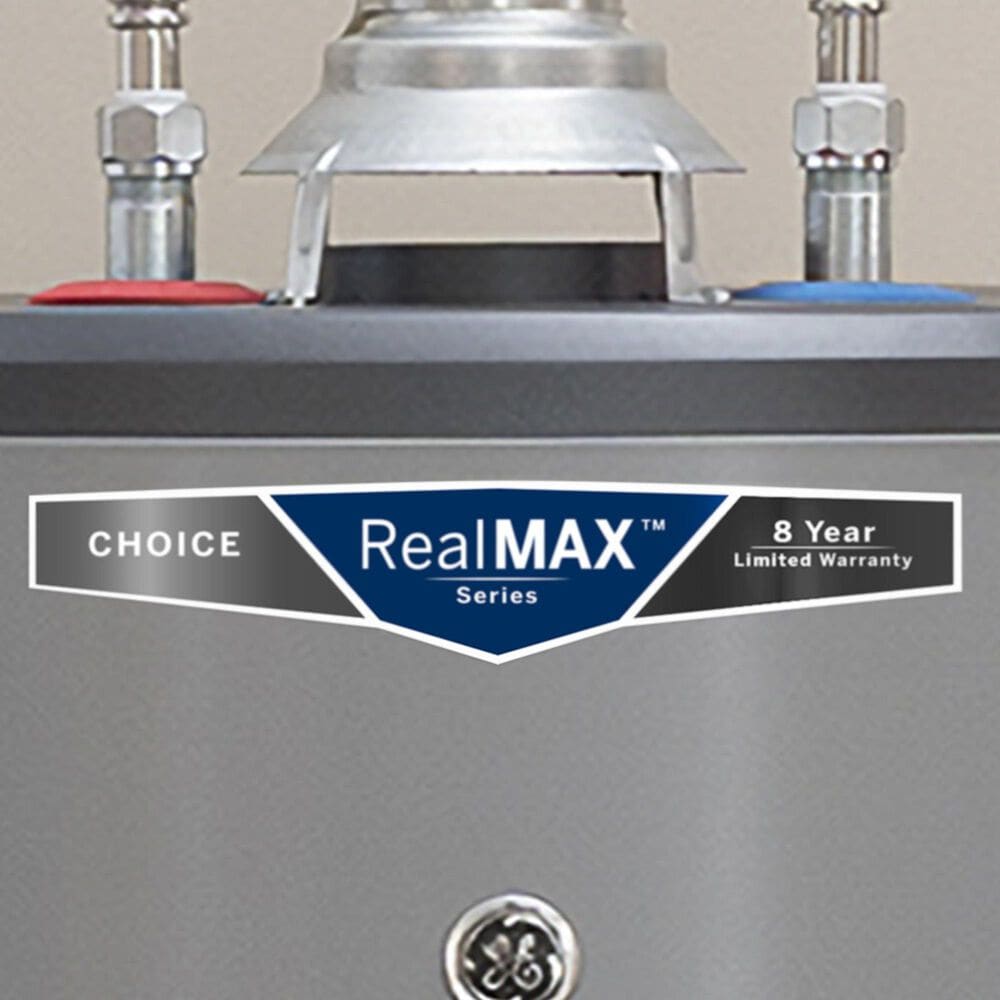 GE Appliances RealMAX Choice 50-Gallon Short Natural Gas Ultra Low-NOx Atmospheric Water Heater in Gray, , large