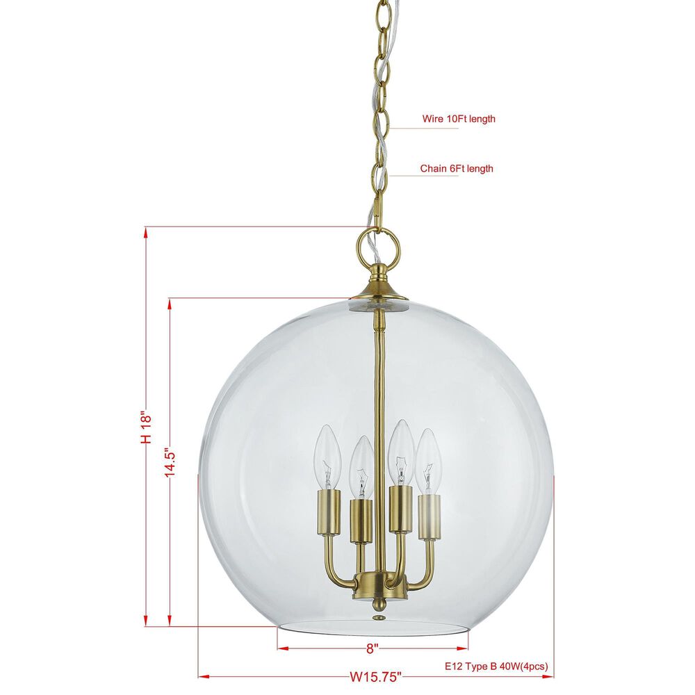 Southern Lighting Blaine 4-Light Pendant in Gold, , large