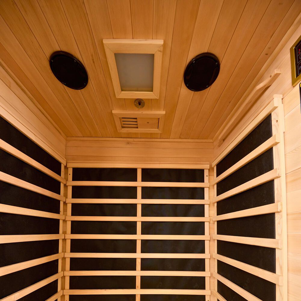 EZlife 2-Person Hemlock Sauna with Low EMF Mica Heater in Charcoal Gray, , large