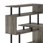 HOMLUX 5-Tier Shelves L-Shape Computer Desk in French Oak Grey and Black, , large