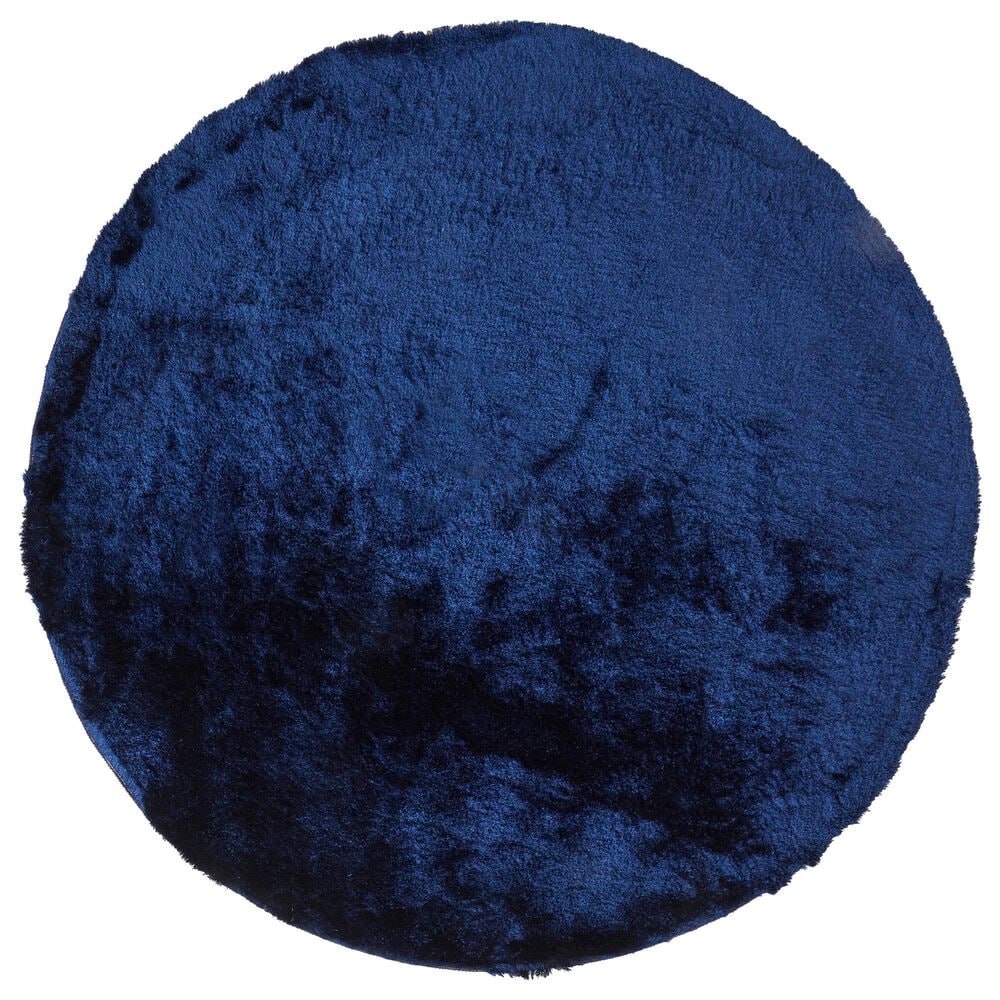 Feizy Indochine 8" Round Dark Blue Area Rug, , large