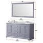 Lexora Home Dukes 60" Double Bathroom Vanity in Dark Grey with White Carrara Marble Top, Rectangular Sinks and 58" Mirror, , large