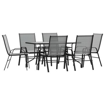 Flash Furniture Brazos 7-Piece Patio Dining Set in Black, , large