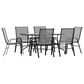 Flash Furniture Brazos 7-Piece Patio Dining Set in Black, , large