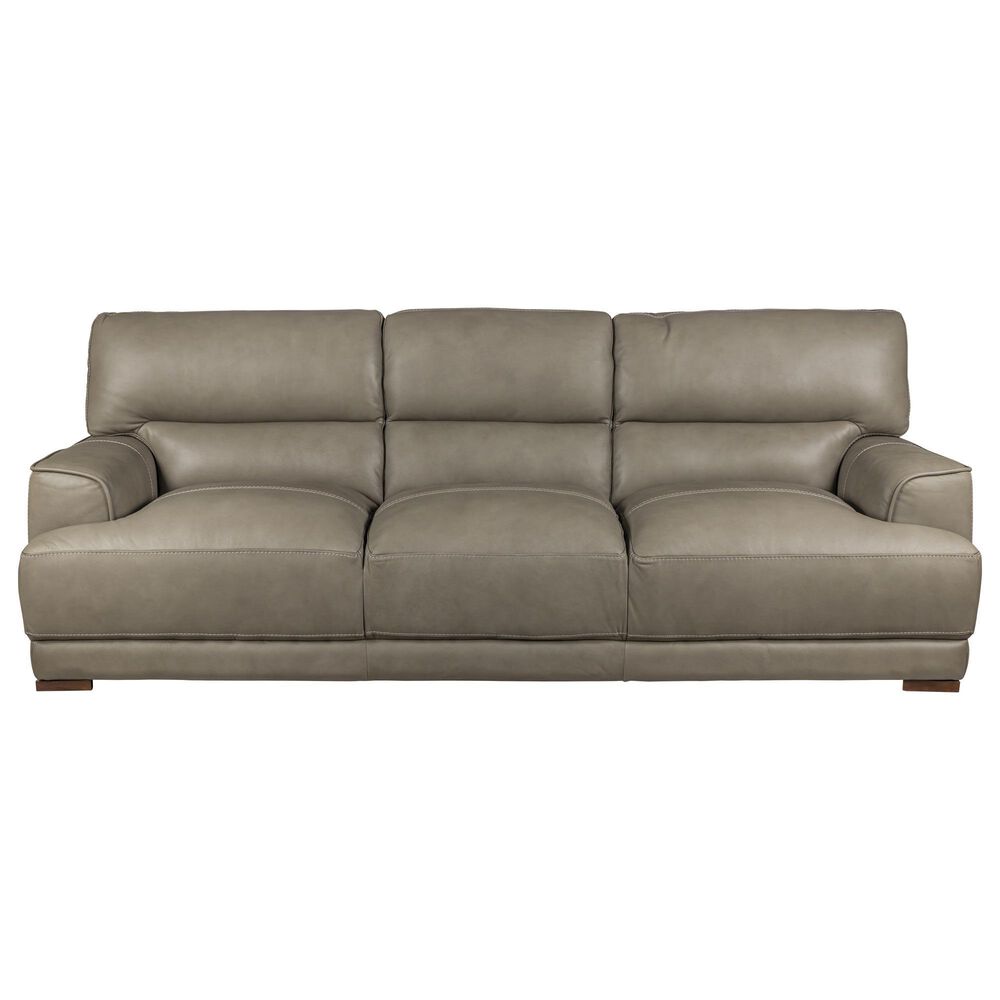 Bordeaux &amp; Co Stationary Leather Sofa and Loveseat Set in Goodland Grey, , large