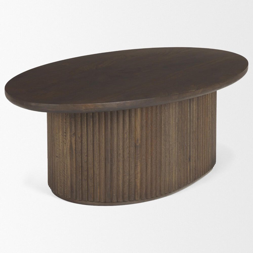 Mercana Terra Oval Coffee Table in Dark Brown, , large