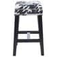 Linon Home Decor Walt Counter Stool with Black Cow Cushion in Black, , large