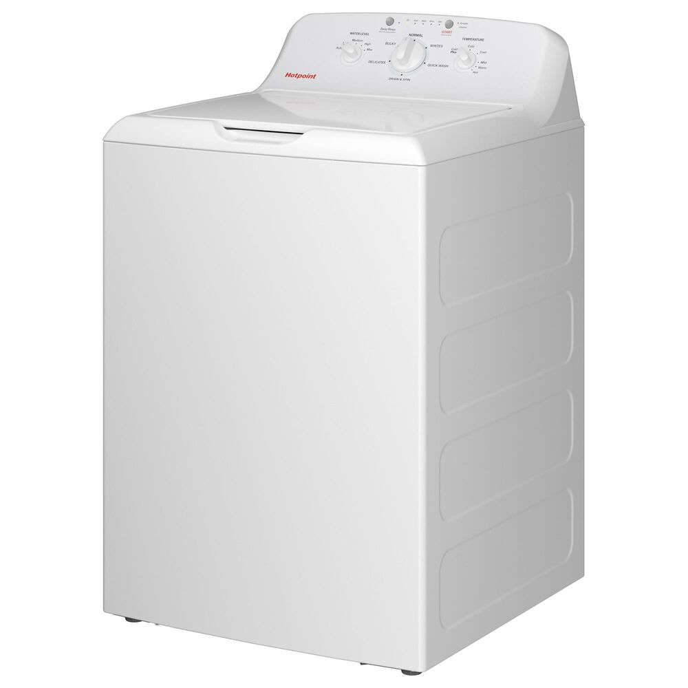 Hotpoint 4.0 Cu. Ft. Top Load Washer and 6.2 Cu. Ft. Electric Dryer Laundry Pair in White, , large