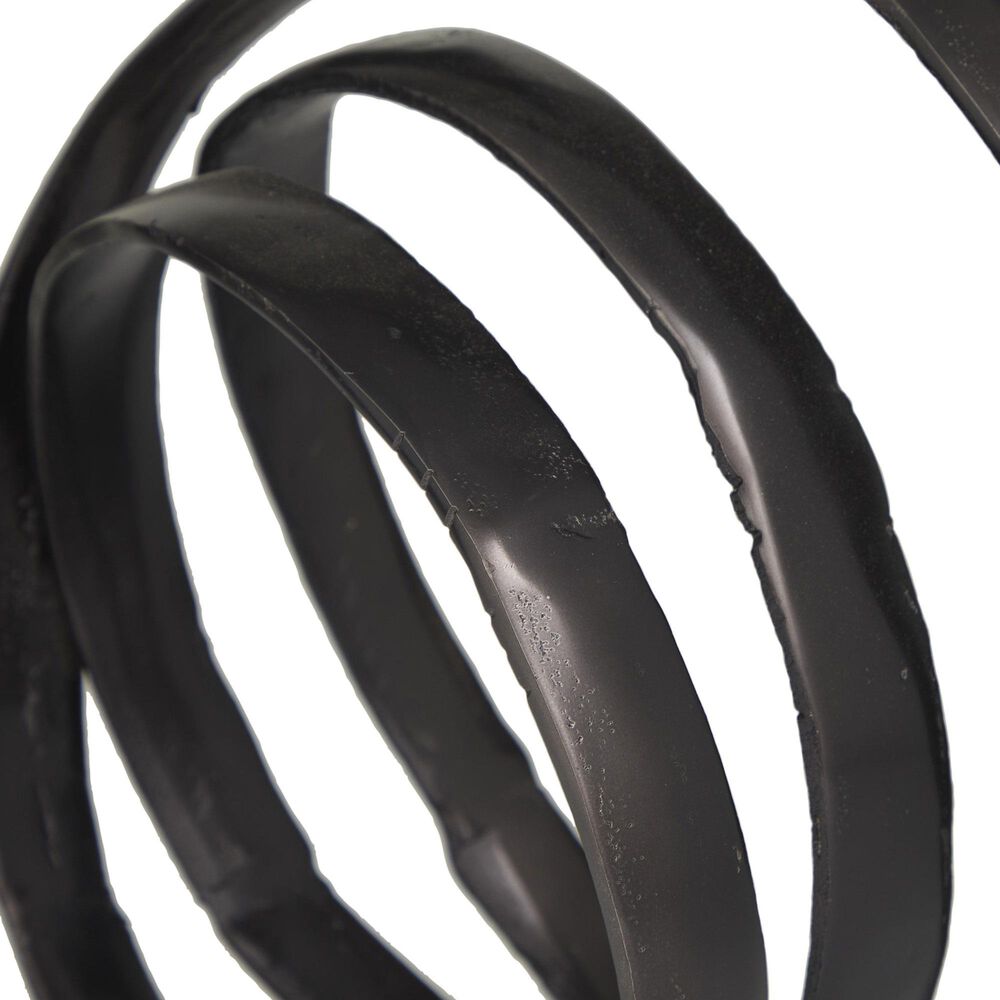Maple and Jade Abstract Looped Decorative Sculpture in Satin Black, , large