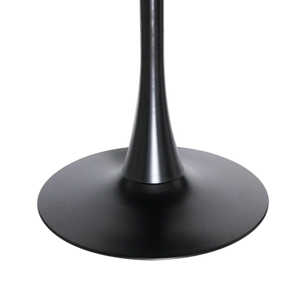 Leisuremod LeisureMod Bristol Dining table, Black Base with 27 Round Cognac Brown MDF top, , large