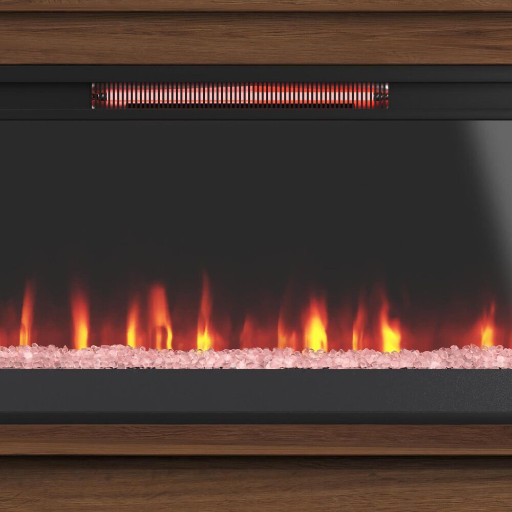 Legends Home Stardust 89" Fireplace Console with Fireplace Insert in Bourbon, , large