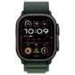 Apple Watch Ultra 2 GPS + Cellular 49mm Black Titanium Case with Dark Green Alpine Loop - Large, , large