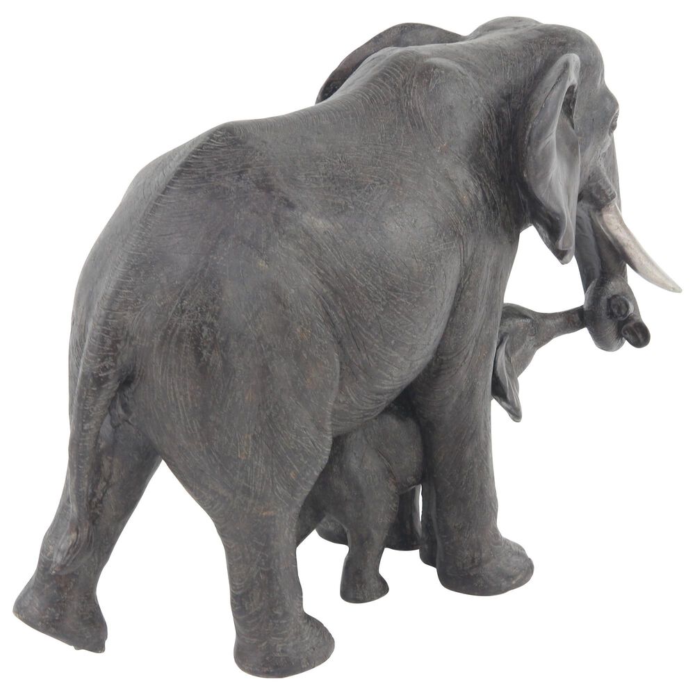 Maple and Jade Eclectic Elephant Sculpture in Dark Grey, , large