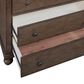 Riva Ridge Oxford 5 Drawer Chest with Clothing Rod in Cocoa, , large