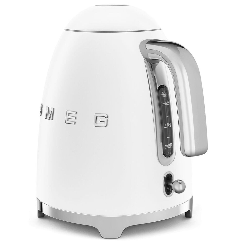 SMEG Retro Style 7-Cup Electric Kettle in Matte White and Polished Chrome, , large