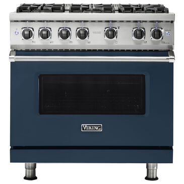 Viking Range 36" Freestanding Gas Range in Slate Blue, , large