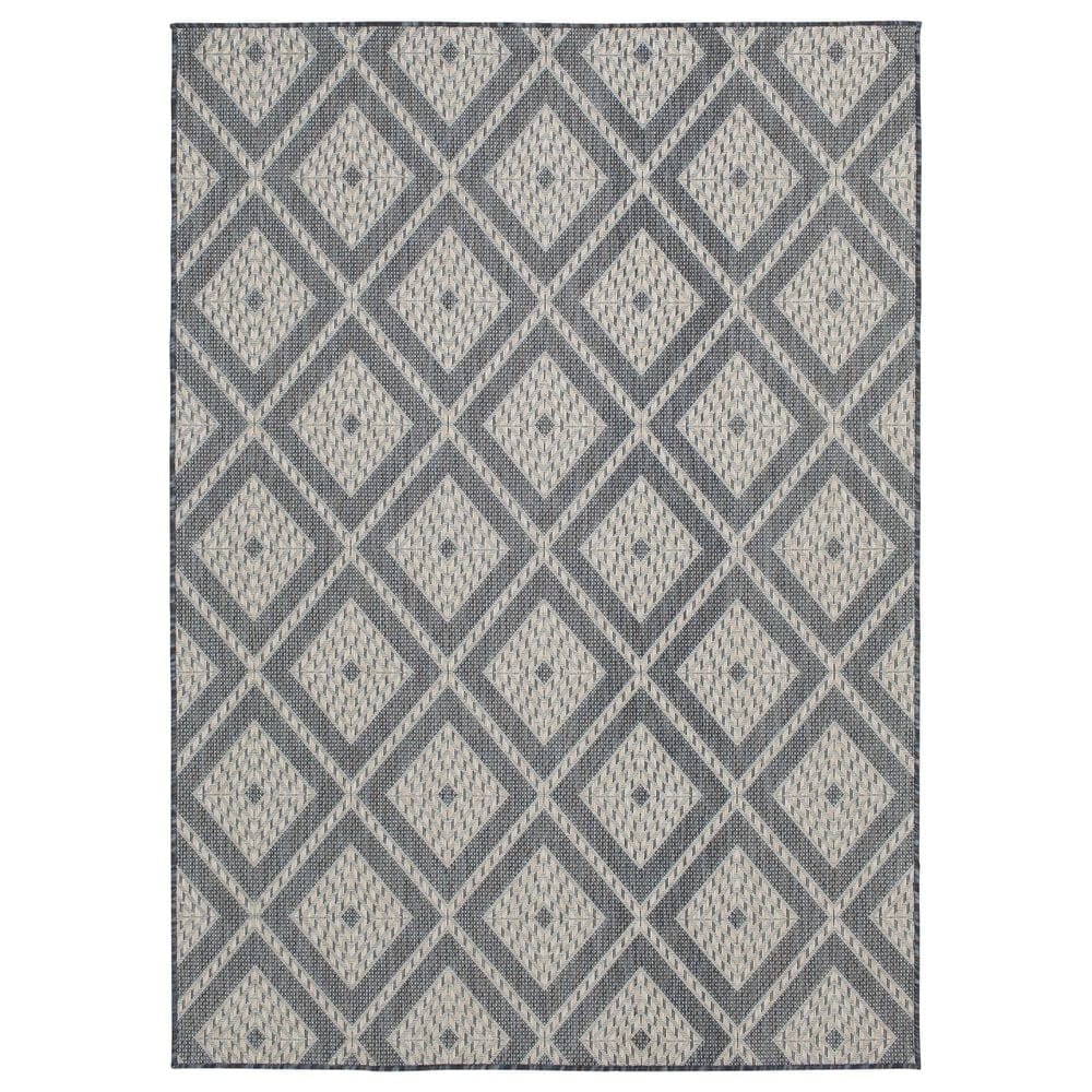 Central Oriental Melbourne Davion 7"10" x 9"10" Lagoon and Vanilla Area Rug, , large