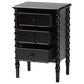 Baxton Studio Malinda 3-Drawer End Table with Spindle Legs in Black, , large
