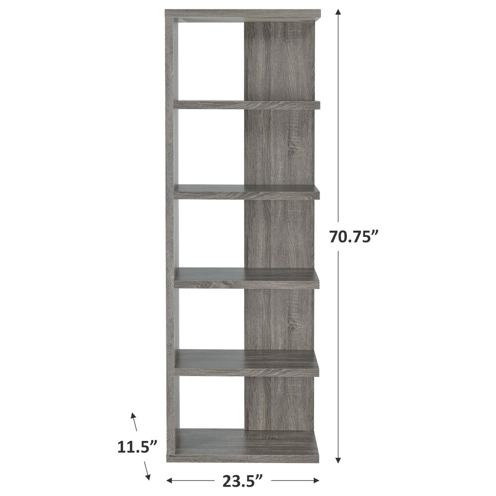 Pacific Landing 5-Shelf Bookcase in Dark Grey, , large