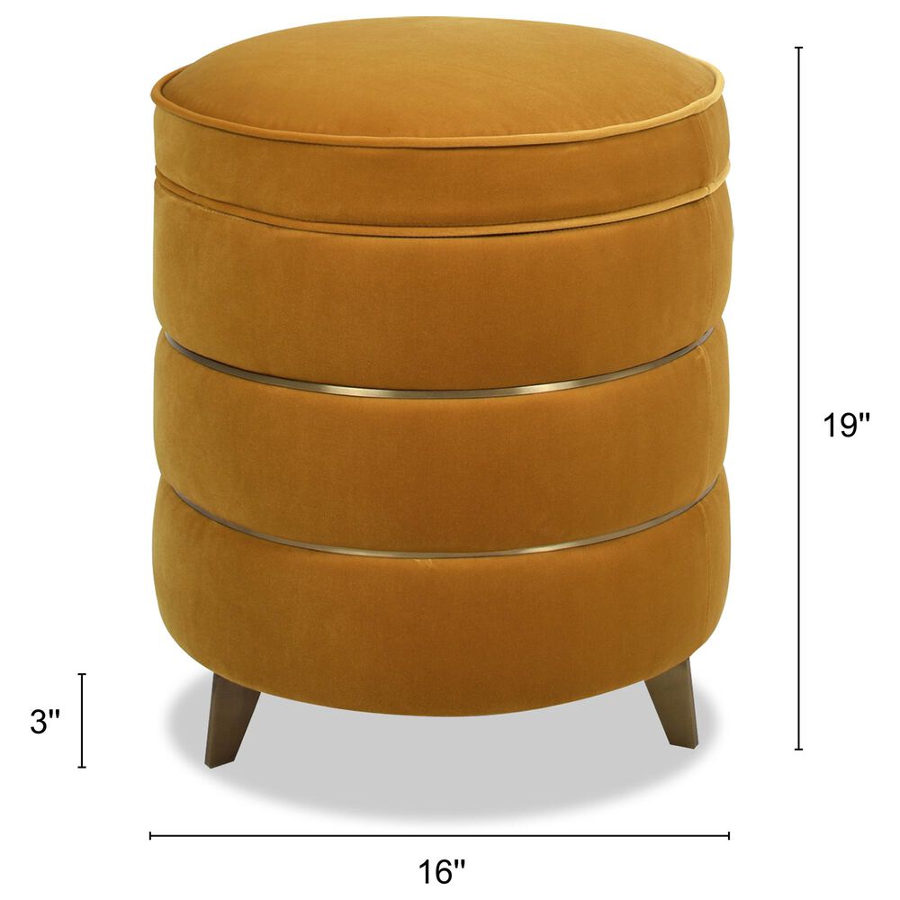 Jennifer Taylor Home Midas Storage Ottoman in Rich Yellow Velvet, , large