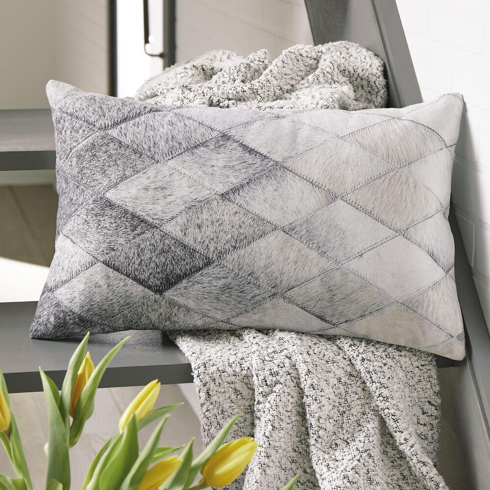 Ashley Pacrich 14&quot; x 22&quot; Lumbar Pillow in Gray and Brown, , large