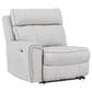 Ashley Social Pointe 6-Piece Power Reversible Reclining Sectional with Two Armless Chairs in Pearl and Ash, , large