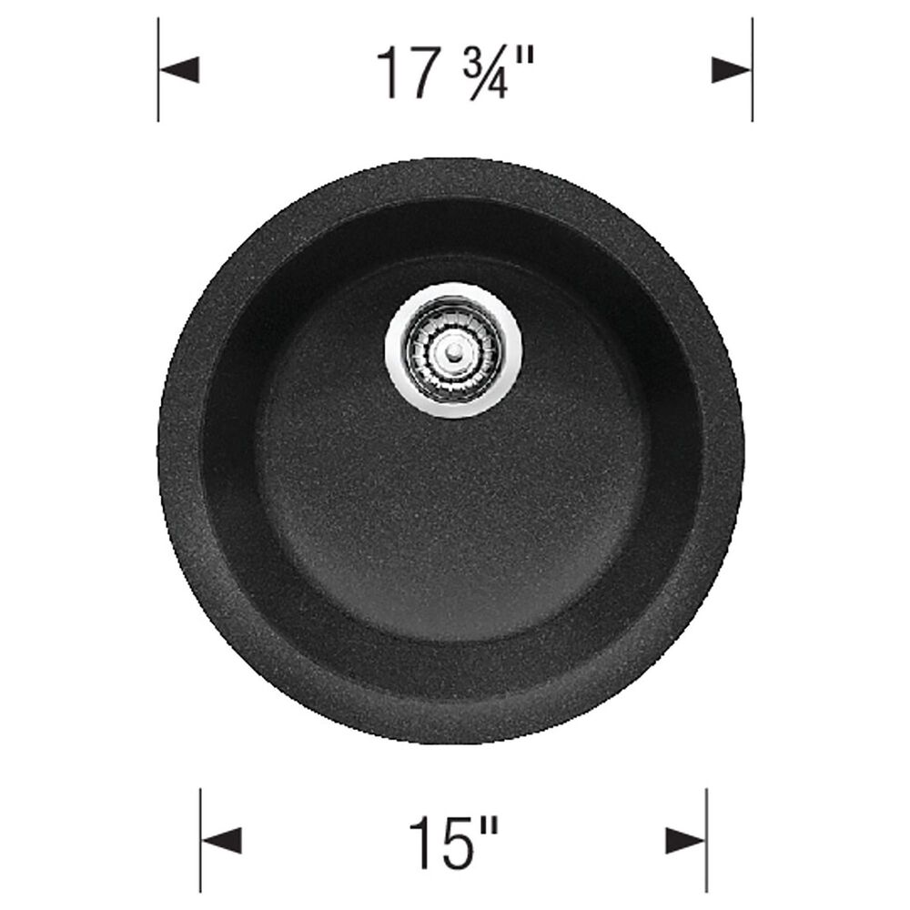 Blanco Rondo 18&quot; Dual Mount Bar Sink in Volcano Gray, , large