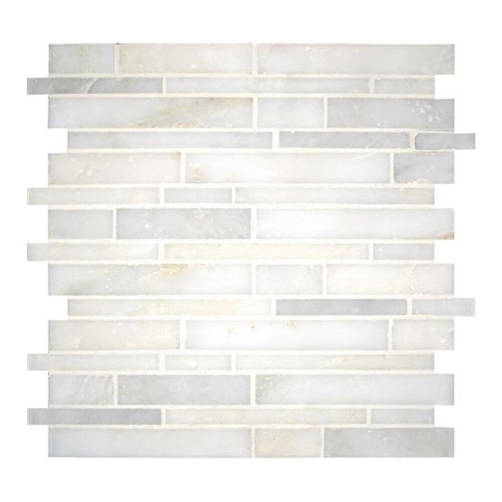 MS International Greecian White 12" x 12" Polished Natural Stone Mosaic Sheet, , large