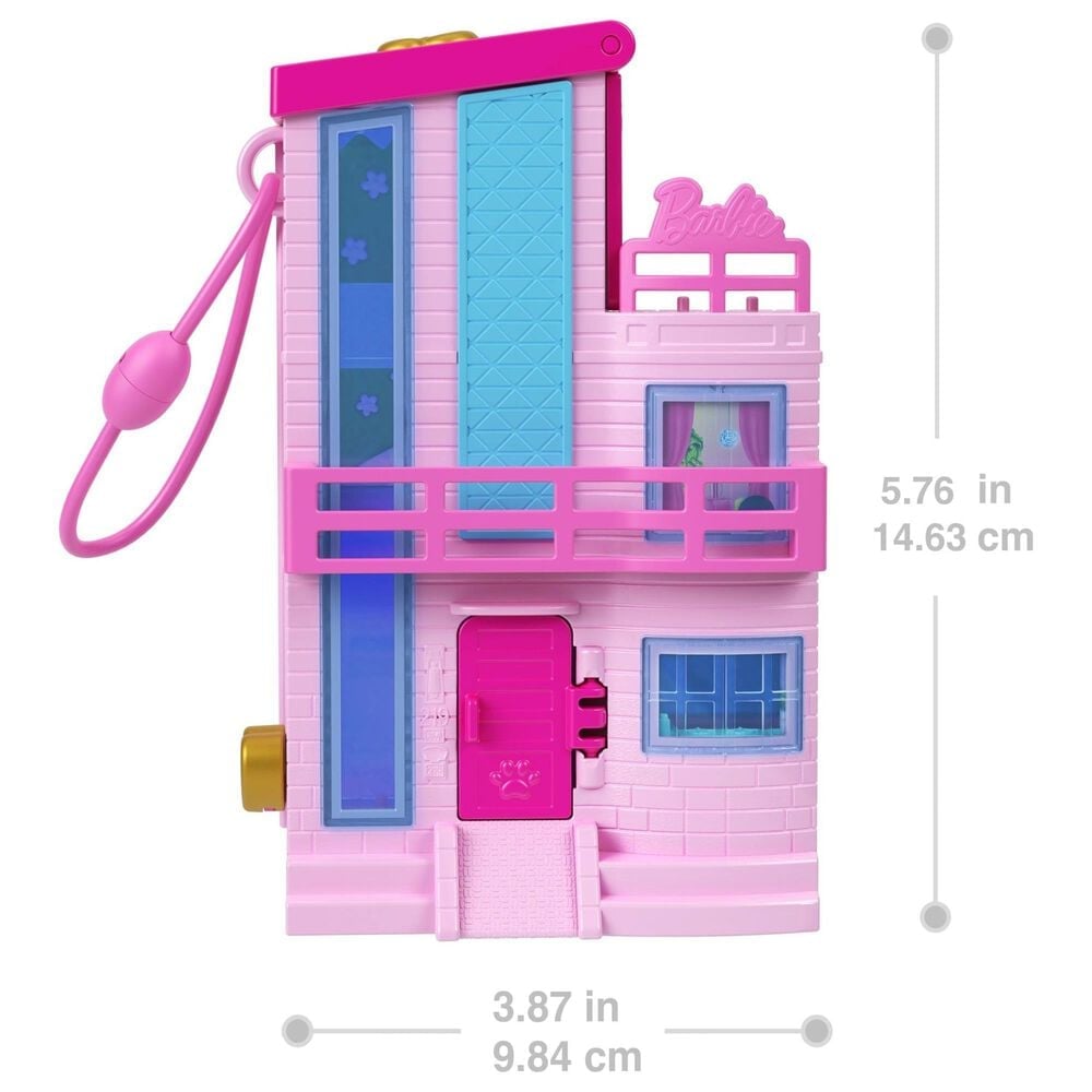 Polly Pocket Barbie Dreamhouse Playset with Three Micro Dolls and Accessories in Pink, , large