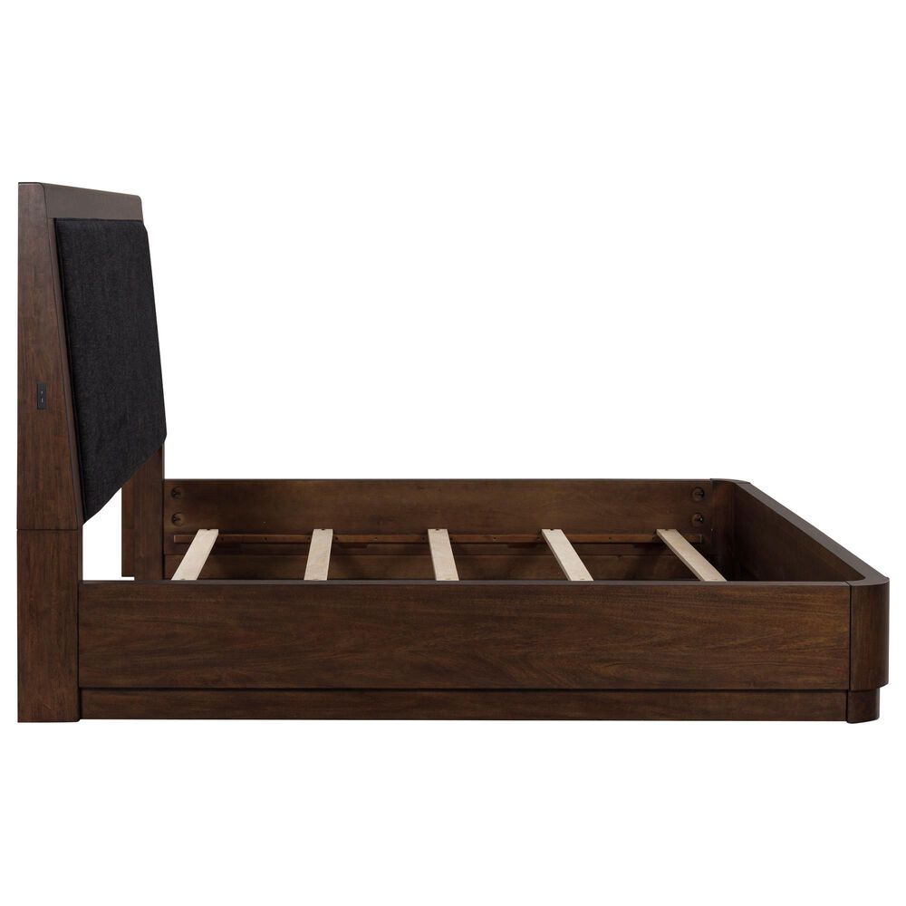 Millenium Dilenno California King Panel Bed in Dark Brown with USB Ports, , large