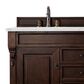 James Martin Vanities Brookfield 60" Double Bathroom Vanity in Burnished Mahogany with 3 cm Eternal Jasmine Pearl Quartz Top and Rectangle Sinks, , large